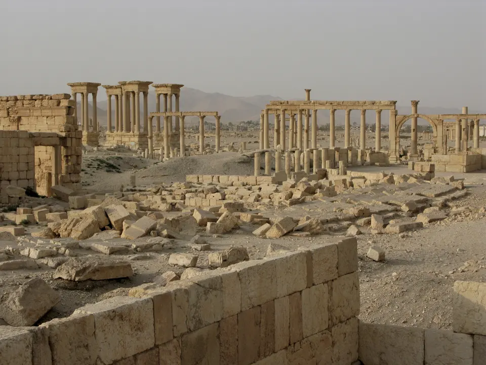 The Great Colonnade at ancient Palmyra, Syria, photographed in 2008